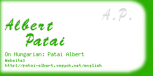 albert patai business card